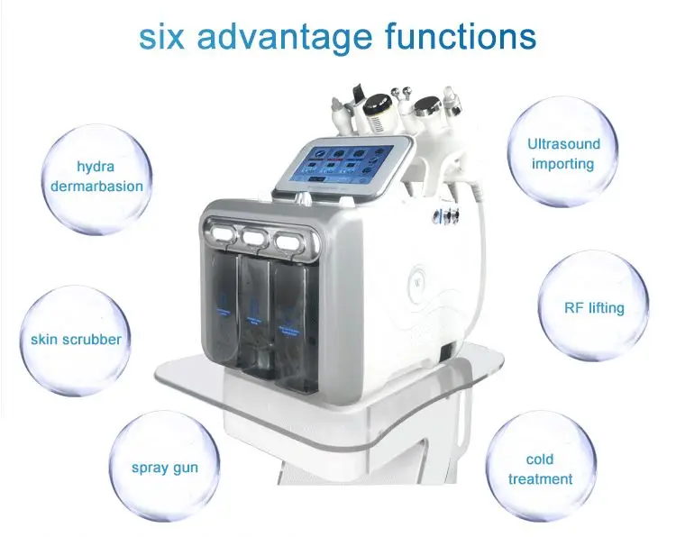Hydra Diamond Microdermabrasion Machine With Oxygen Portable Facial Dermabrasion Crystal And 6 In 1 Spray Device