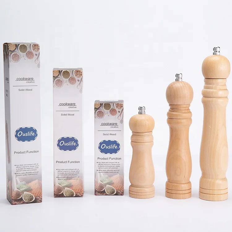 Hot selling Wood high quality factory price handmade  pepper grinder salt spice grinder used for kitchen