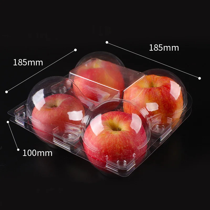 Disposable plastic Fruit Apple packaging container clemshell plastic boxes