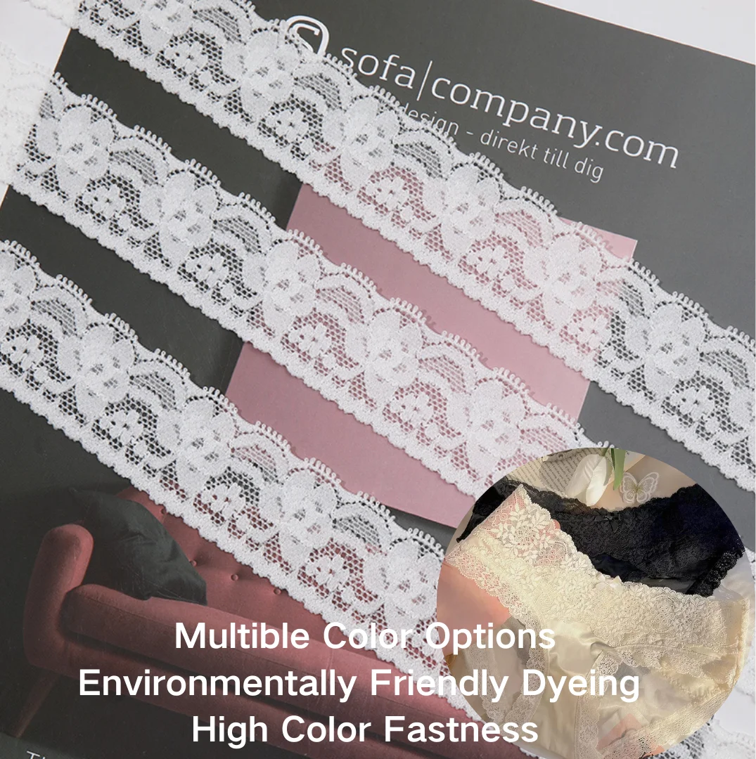 XHJ6002 Factory direct sale DIY clothing sewing accessories floral embroidered lace ribbon elastic lace for textile garment