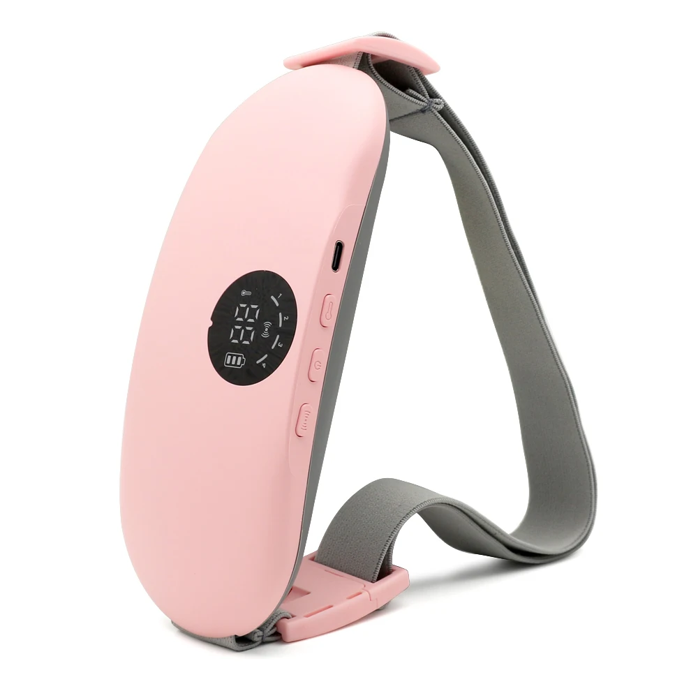 New Patent Heating Vibration Menstrual Heating Pad Women Period Pain Relief Massage Belt Menstrual Heating Pad With Display