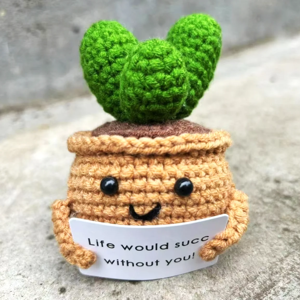 Hand Woven Flowers Decoration Potted Preserved Flowers Knitted Decor Hand Knitted Immortal Potted Crochet Flower