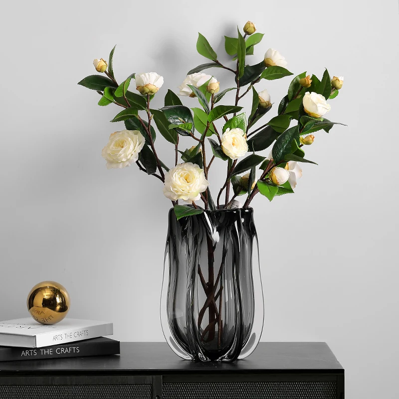 High quality artificial flowers wedding decoration wholesale flowers artificial camellia centerpiece flower for home decoration