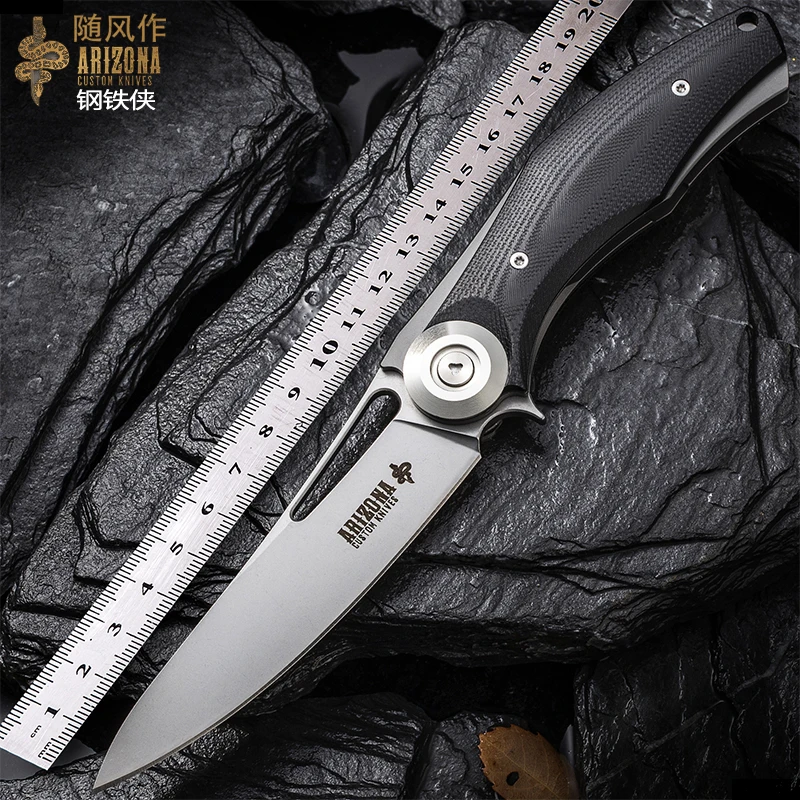 Hot selling D2 steel tactical survival bag knife G10 handle folding knife