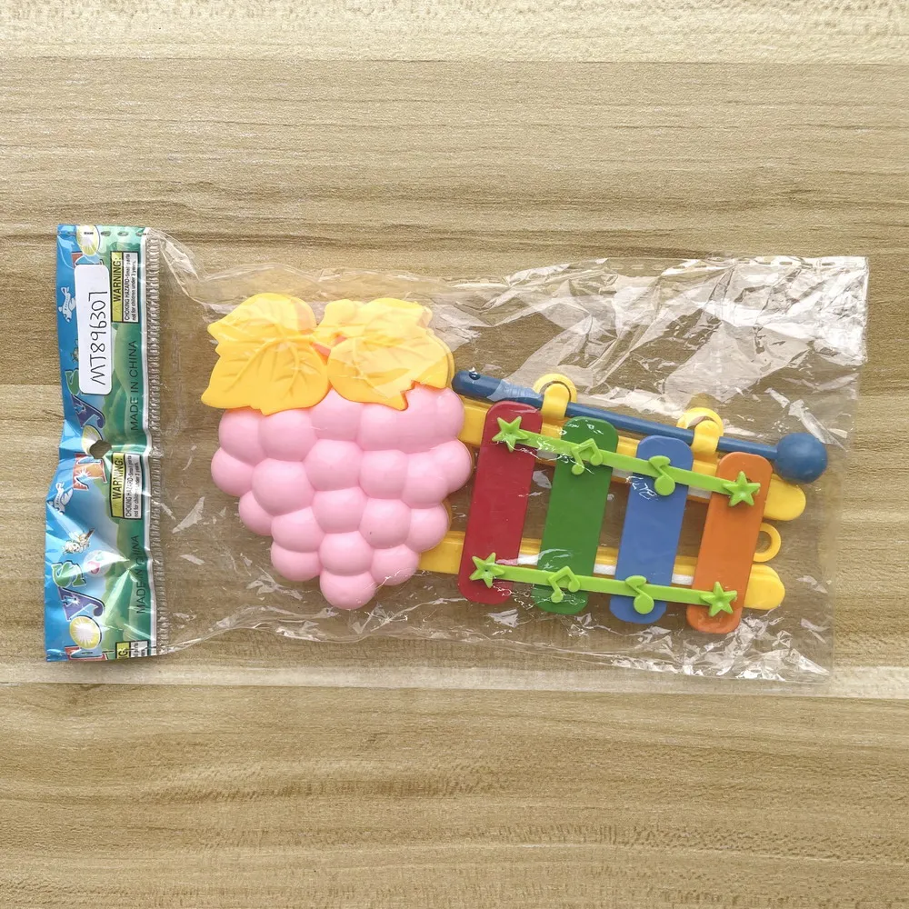 Baby Cultivate Hands On Ability Portable Cartoon Colourful Grape Plastic Keyboard Hand Knock Piano Musical Instruments Toys