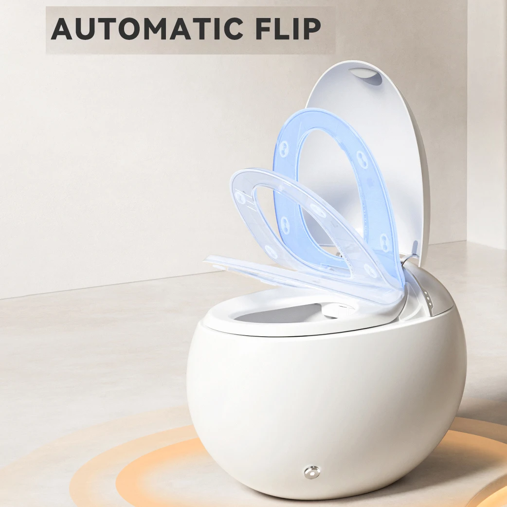 New Design Egg Shape Intelligent Closestool Automatic Operation Flushing Toilet Bowl Bathroom WC Ceramic Smart Toilet
