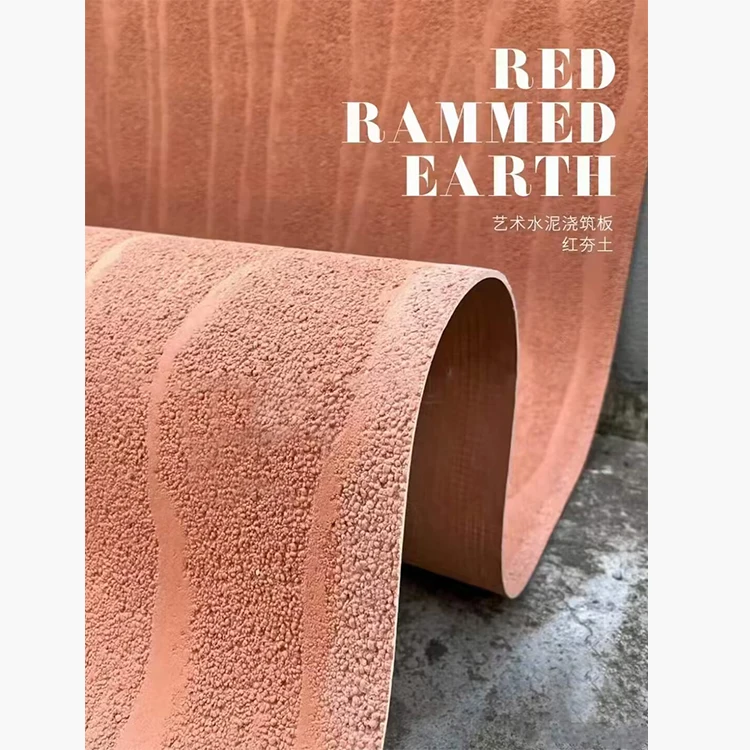 MS Rammed Earth Board 1200X3000mm Big Slab Size  Wall Cladding Flexible Tiles For Villa Hotel Shopping MALL