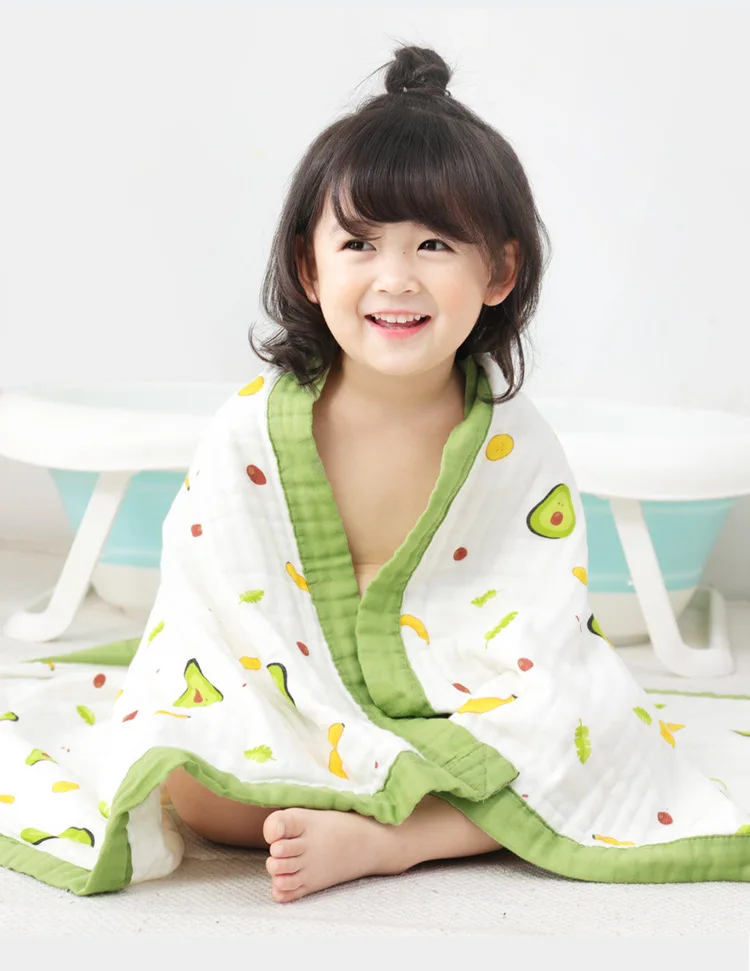 Super soft cotton infant digital printing blanket Muslim double gauze baby swaddling blanket