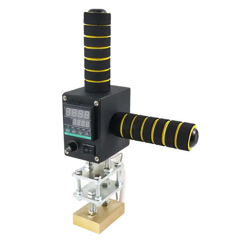 Small Handheld Heat Press Manual Hot Foil Stamping Machine for Leather Custom Logo Embossing Multi Plugs