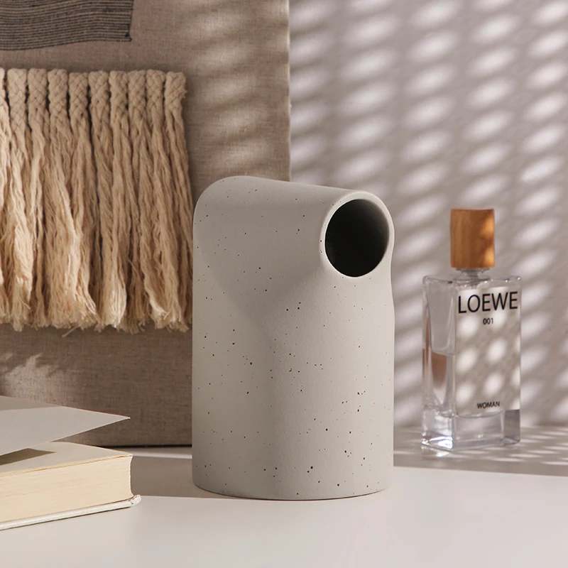 Modern Wabi-sabi Style Plain White Matte Ceramic Vase Home Decoration Patio DecorationVase Home Decoration Lanborui ceramic