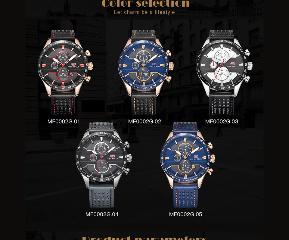 Business Gifts/Show Accessories/Mini Focus MF0002G Men Watch Rose Case Black Face Quartz Watch