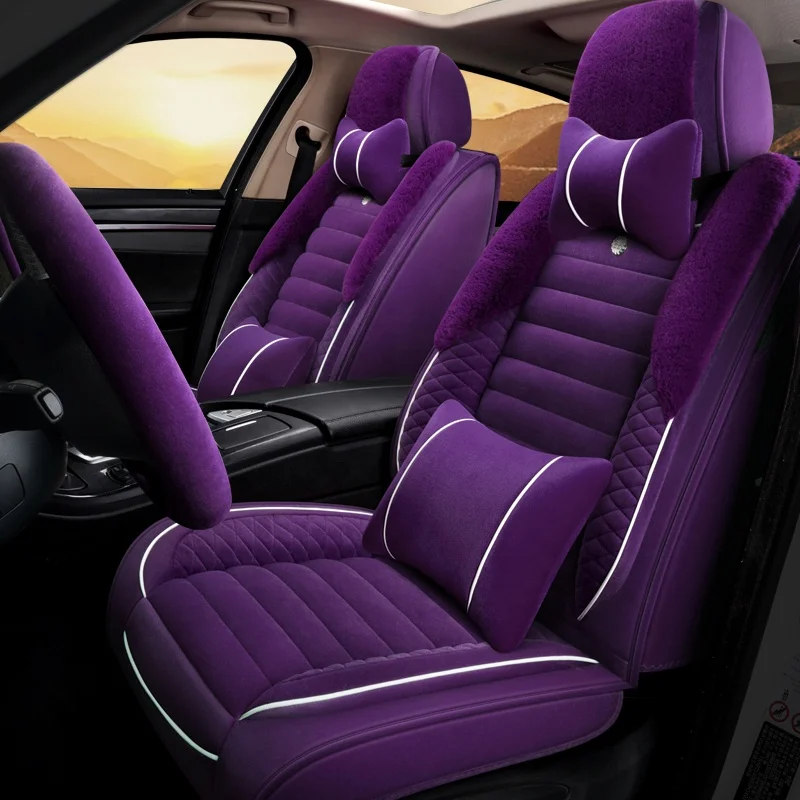 
Plush Car Seat Cover Full Set 5 car seat universal design car seat cushion 