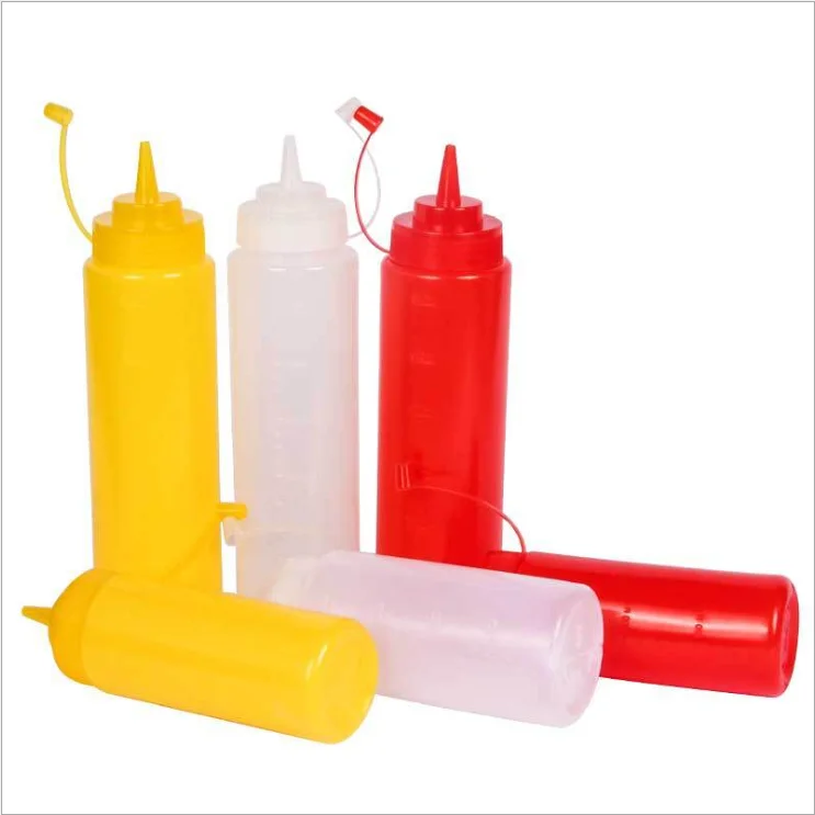 Food Grade Empty HDPE Plastic Sauce Squeeze Bottle with twist off cap