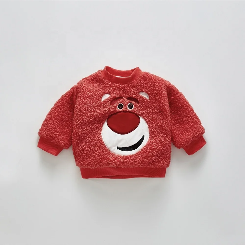 
ChengXi Baby Toddler Pullovers Cute animal embroidery winter thick baby sweatshirt in different colors 