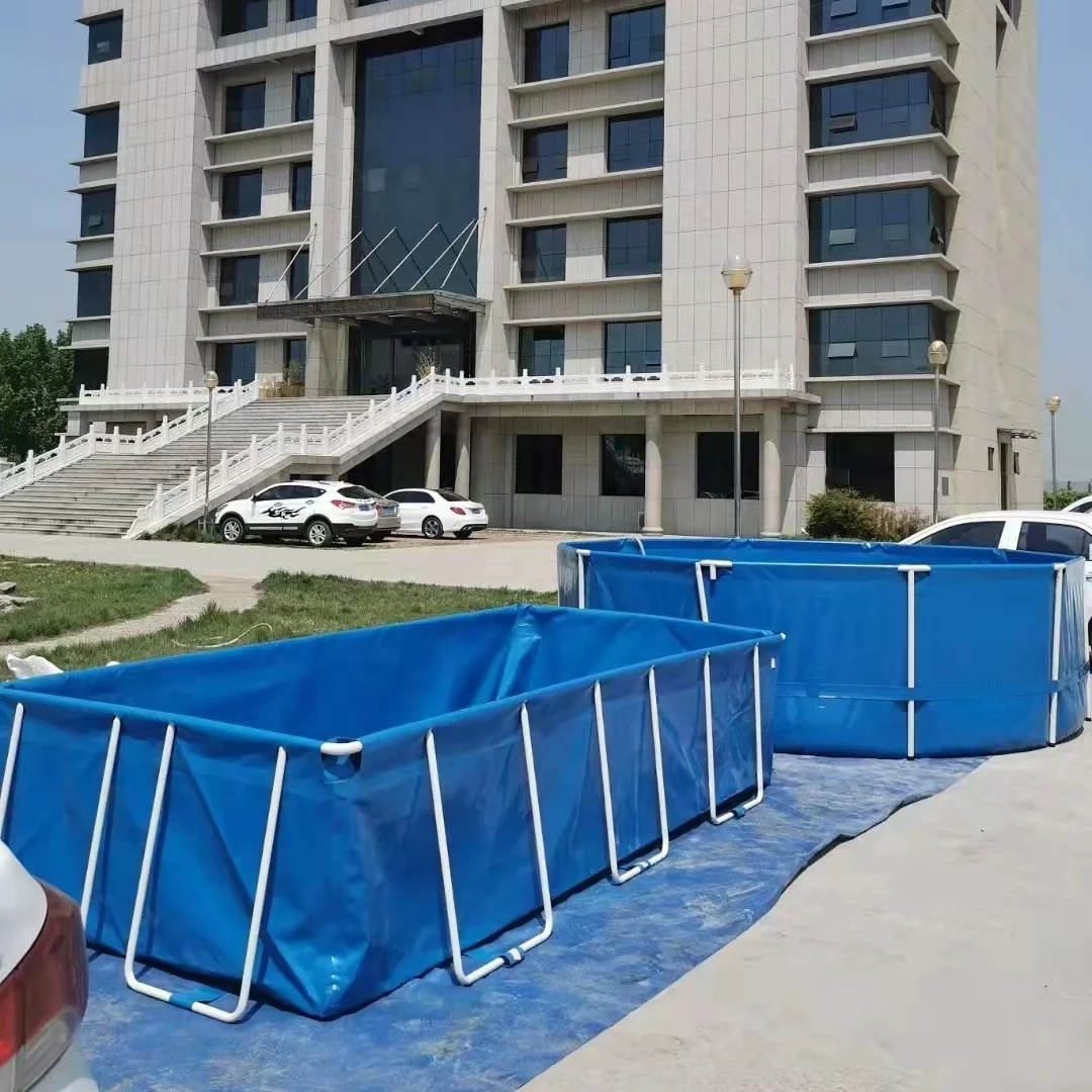 Outdoor rectangular round pipe stand pool children thickened stand swimming pool household adult inflatable pool