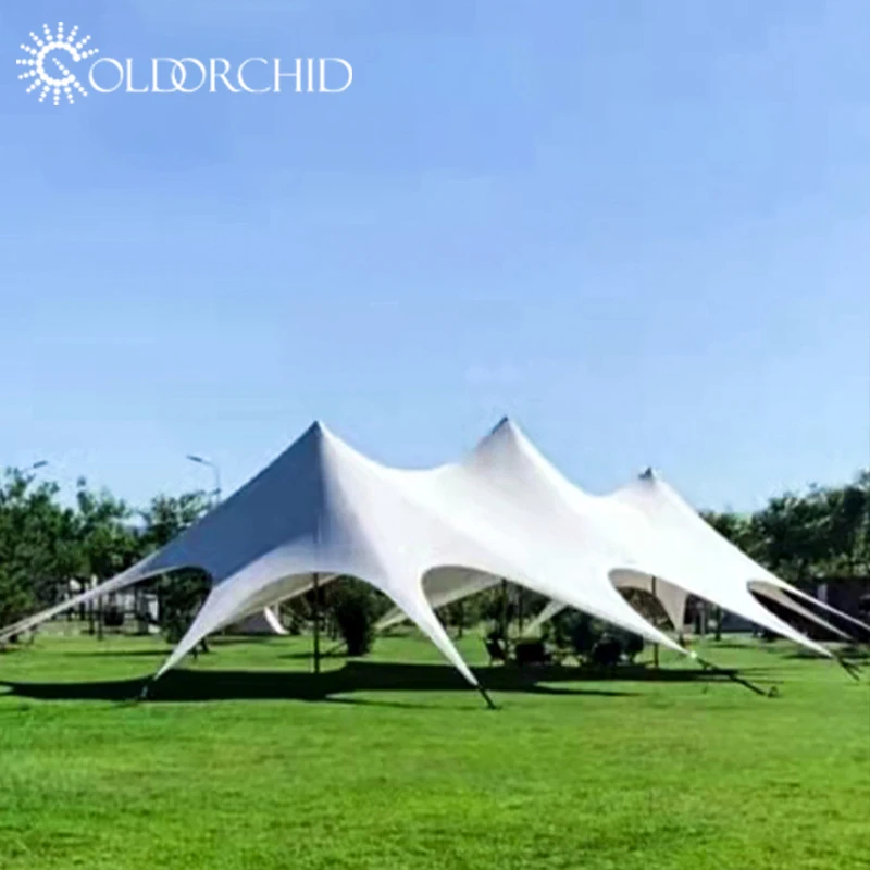 Glamping UPF 50 + наружная водонепроницаемая палатка для кемпинга очень большая свадьбы вечеринки солнцезащитный навес палатки мероприятий