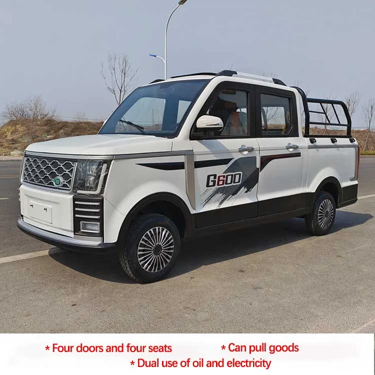 Oil electric hybrid electric mini truck 72v long range mini pickup 4x4 household electric pickup truck cargo