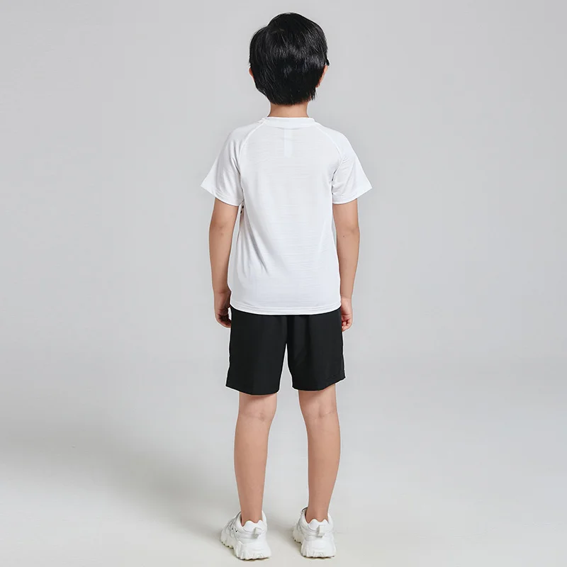 Kids 2 Piece Sets Custom Dry Fit Boys Shirts And Shorts Gym Sport Set Children Summer Clothing