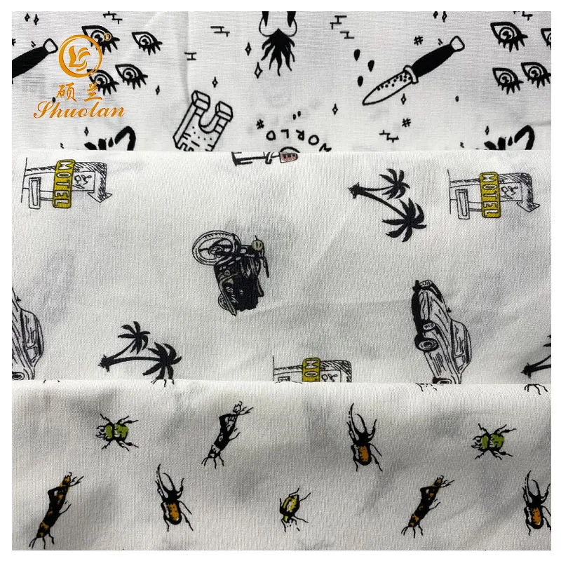 2023 Textile Rayon Woven  Poplin Fabric Printed  Factory Delivery  100% Cotton Fabric For Grade Suits and Shirts