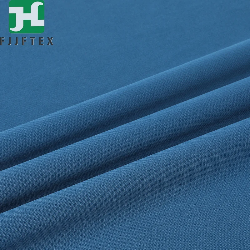 Free Sample Solid 100% Polyester interweave fabric Blue 250gsm 180cm roma jersey fabric