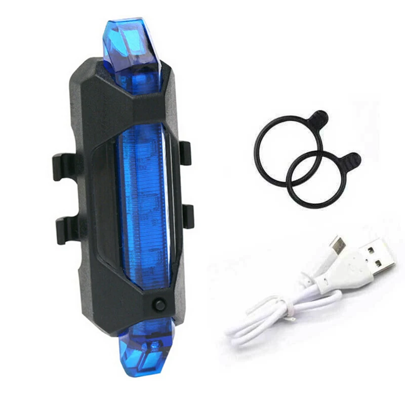 Задний светодиодный фонарь для велосипеда зарядка через USB предупреждающий сигнал безопасный ночник велоспорта красный синий белый
