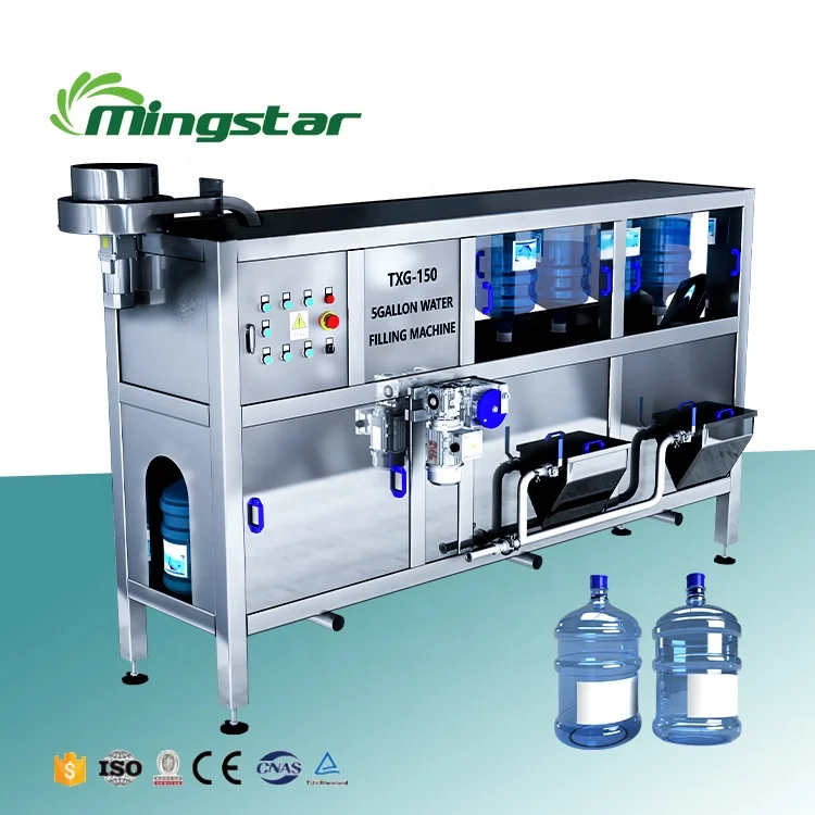Automated 18 19 20 l Liter Barrel 5 Gallon Mineral Water Filling Line For Water Plant Machinery