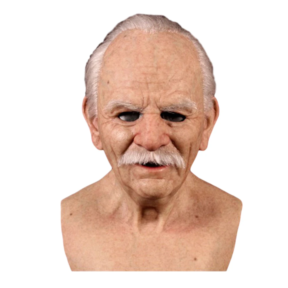 
Halloween Old Man Wrinkle Bald man Latex mask for Adults Halloween party mask 
