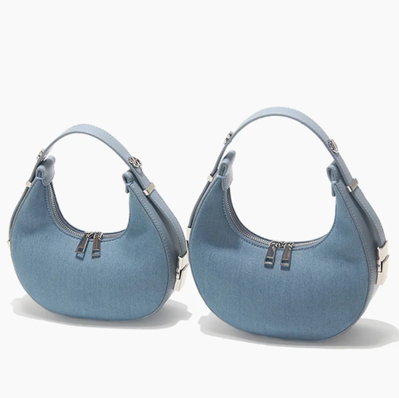 Manufacturer Guangzhou Leather Bag Australia Designer 2021 Half Moon Shoulder Chain Bag Pu Leather Large Hobo Bag