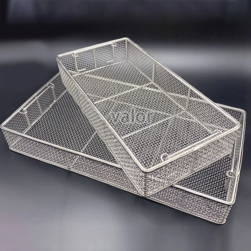 Customized stainless steel medical disinfect woven wire mesh basket shallow wire mesh basket metal wire golf basket