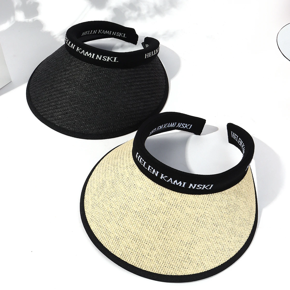 Customizable High Quality White Sport Visor Cap Adults Adjustable Straw Gorras Embroidery Logo Stylish High Unisex Outdoor