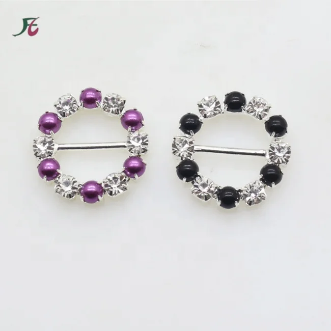 Fashion Metal Round T-Shirt Clips Buckle Rings Clip Clothes Clip Rings Lady Silk Scarf Tie Ring with Rhinestone