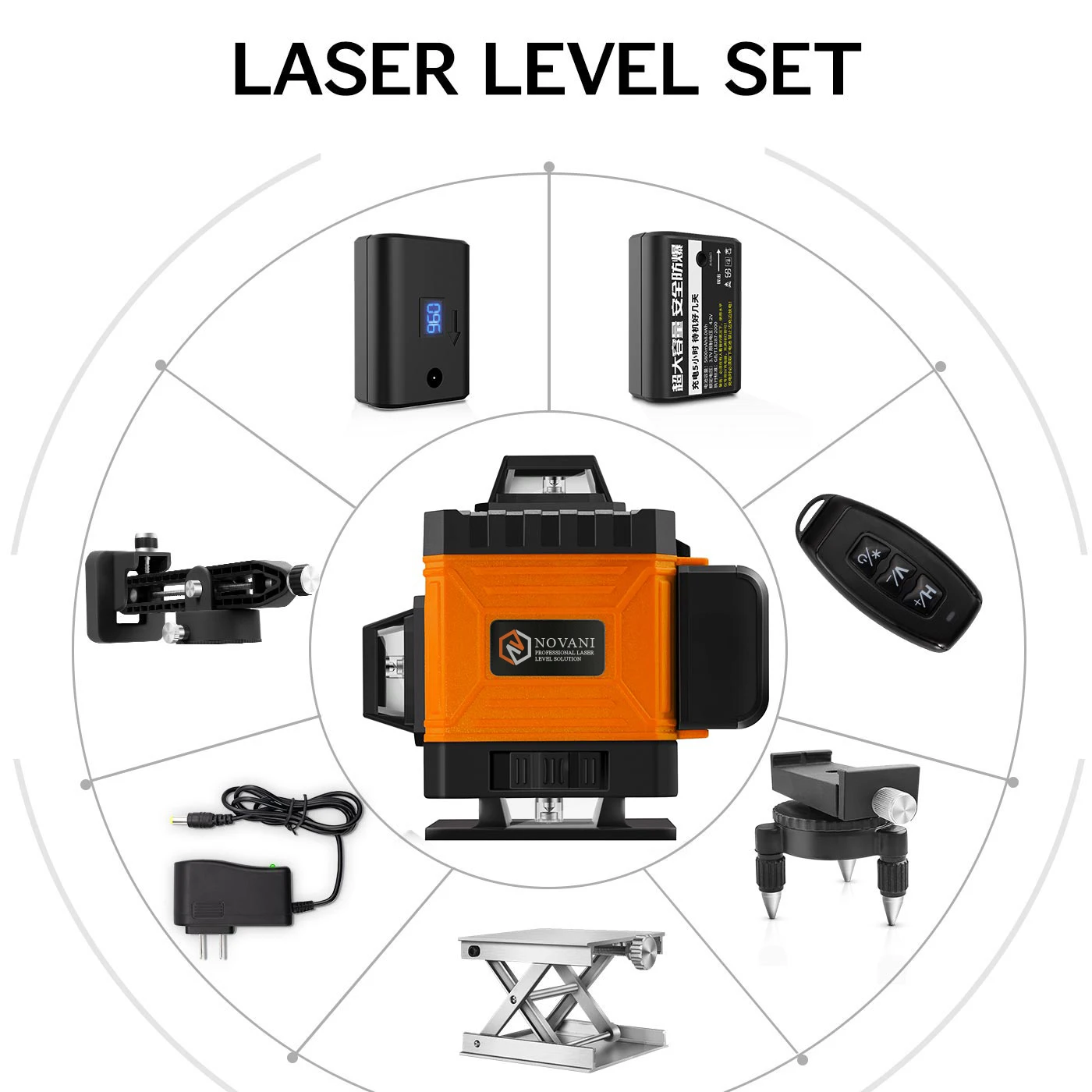 4D Laser Level 16 Lines Green Thin Line with Remote Control for Engineering and Floors Tiles Wall Fixtures