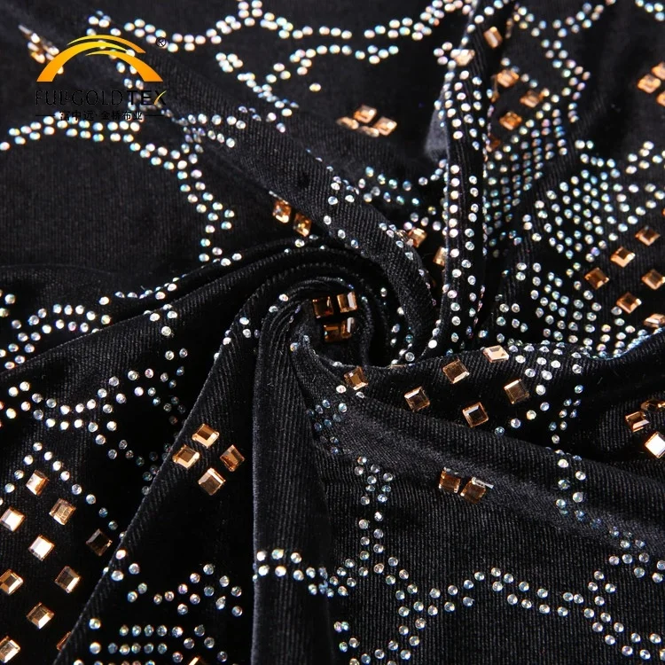Высококачественный бархатный материал для одежды с 3d вышивкой стразами латиноамериканских танцев