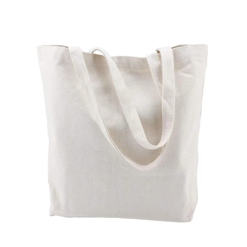 Reusable grocery Cotton Canvas Tote Bag with Normal handle Natural cloth shoulder canvas tote bag workman decoration