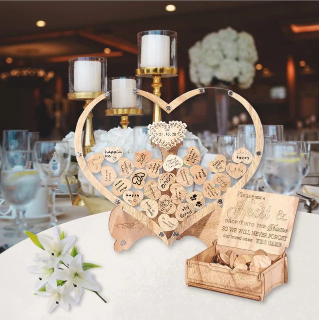 Handmade Wooden Acrylic Wedding Guest Book Frame For Wedding Favor