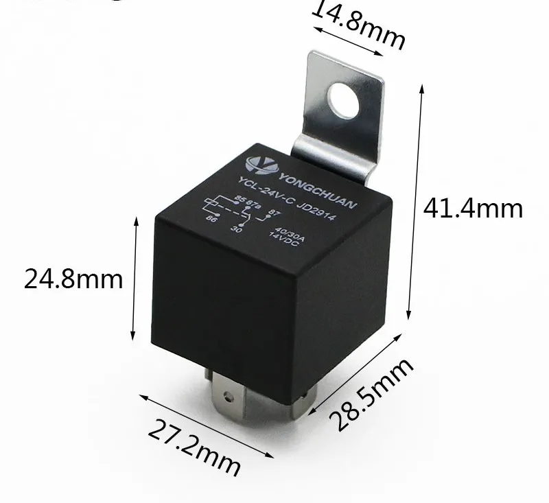 High quality integrated circuits automobile air black waterproof conditioning relay 12V 24V 4pin 5pin 4P 5P 40A relay module