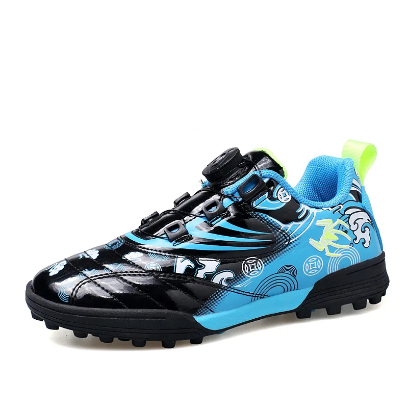Kids spinning button soccer boots boys teen elementary school girls TF crushed nails professional training soccer