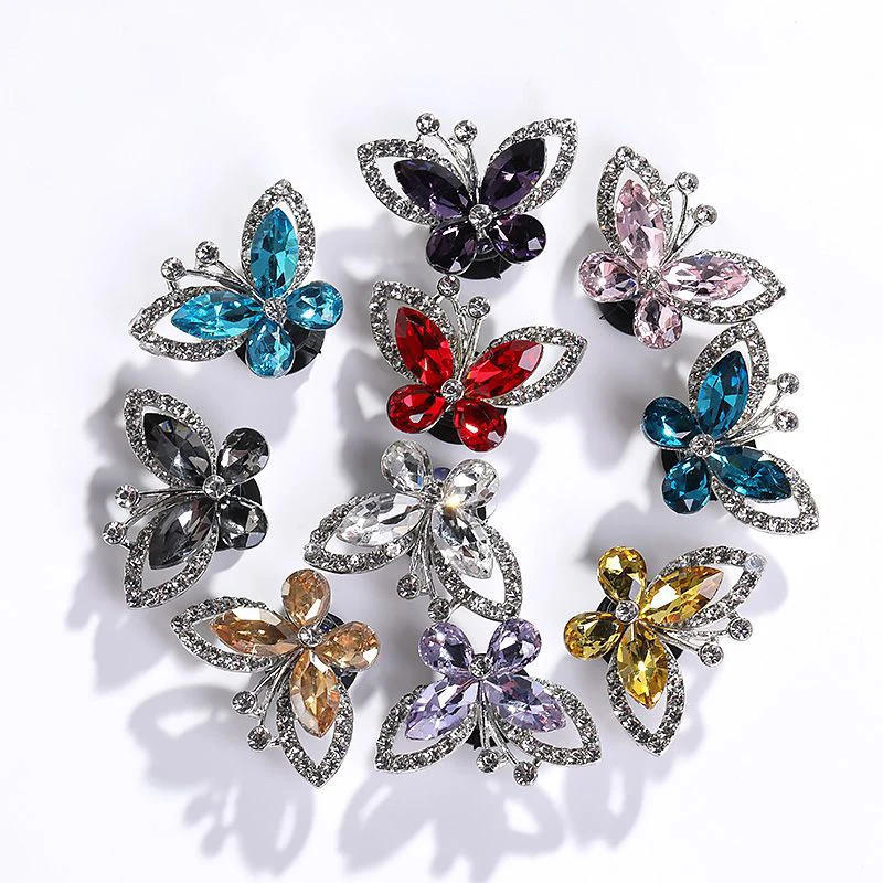 Grass Crystal butterfly Charm Luxury Bling Shoe Decorate Rhinestone Alloy Fashion Shoe Charm