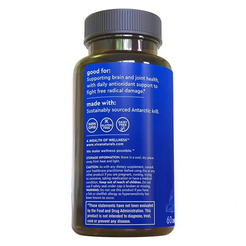 FREE SAMPLE Krill Oil Softgels 100% Pure with 3 EPA DHA Phospholipids Astaxanthin