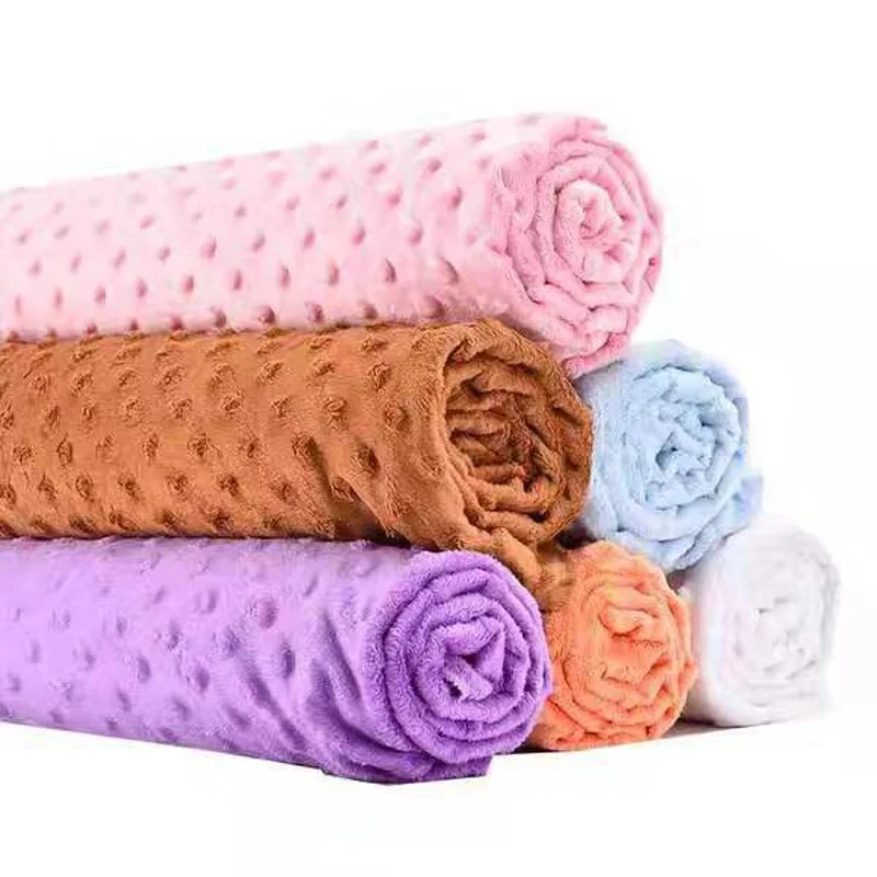 
 Оптовая продажа, удобная супермягкая трикотажная ткань из полиэстера, бархатная ткань в горошек для детской одежды  