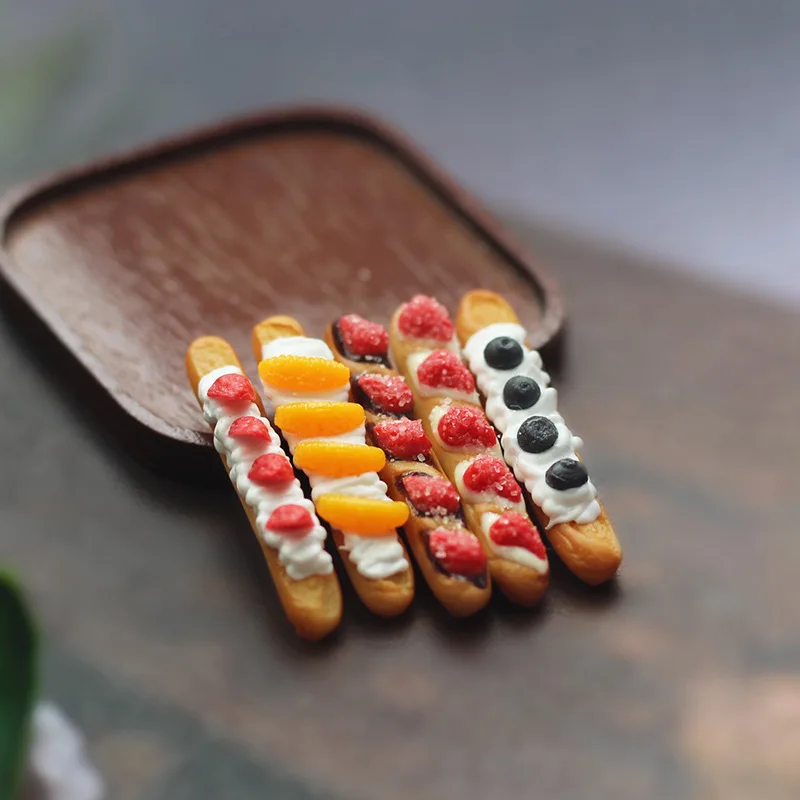 Hot Sales Doll House Miniature French Fruit Bread Sugar Cookies Miniatures Mini Toys Cake Dim Sum Decoration Casa De Munecas