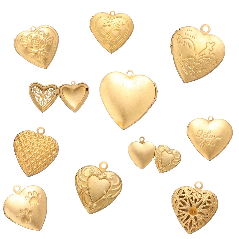 new vintage design fashion jewelry accessory gold locket designs engraved brass necklace pendant photo locket wholesale