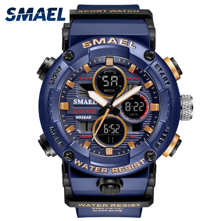 SMAEL 8038 цифровые часы спортивные для мужчин водонепроницаемый светодиодный секундомер relogio masculino Мужские