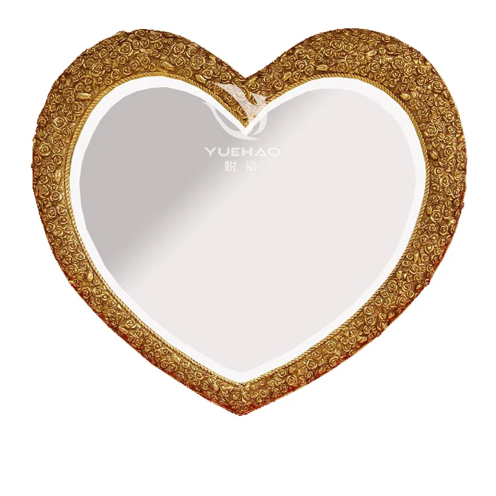 Luxury Antique Gold Metal Iron Frame Mirror Wall Art Indoor Wall Mounted Mirror Frame