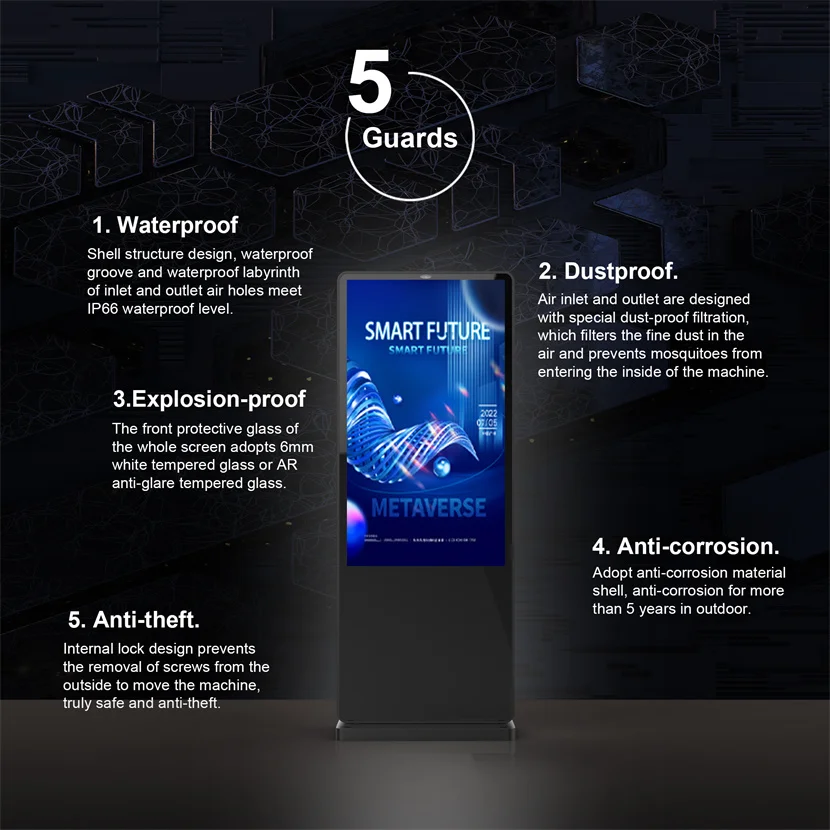 Ready Stock Floor Stand Indoor Outdoor LCD Digital Signage Billboard Kiosk Touch Screen Display Lcd Advertising Display Outdoor