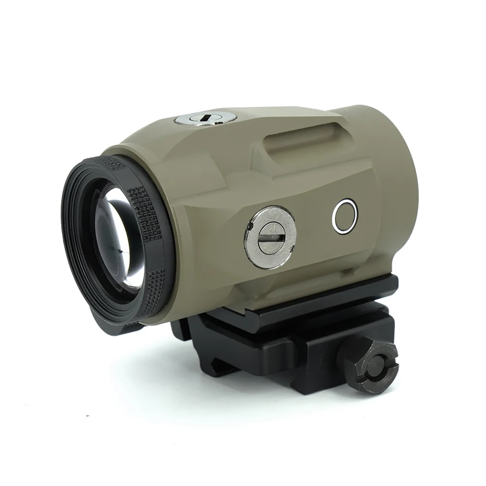 Tactical Prism 3X Magnifier Sight Diopter Adjustment Juliet3 Magnifier Scope With Push Button FTC Magnifier Mount