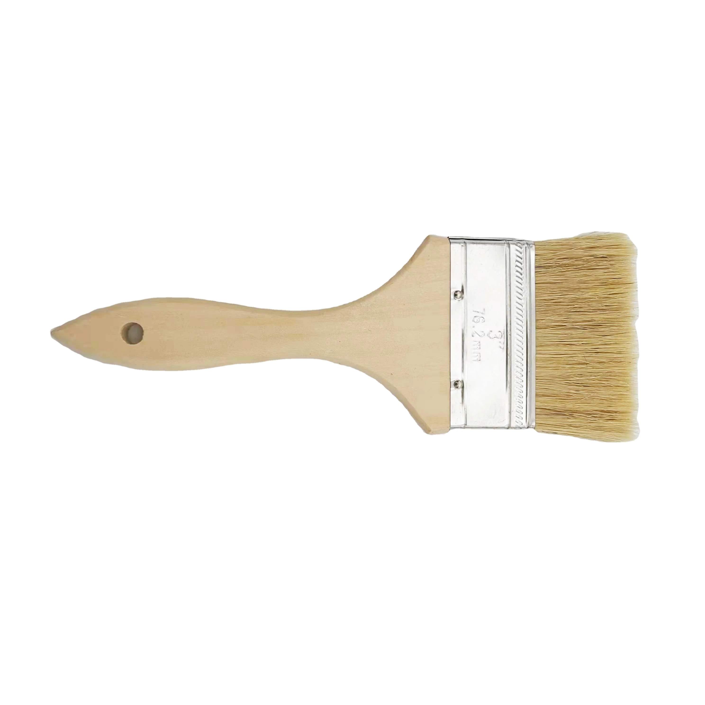 Thin 3 inch wooden handle natural bristles furniture paint brush