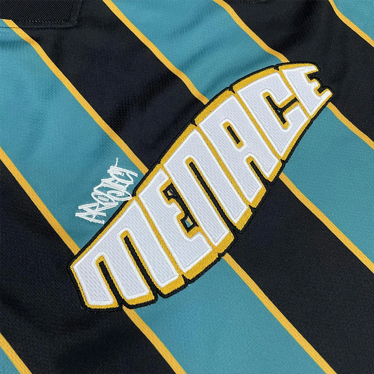 Custom Retro Collar Soccer Shirts Classic Strip Sublimation Embroidery Logo Vintage Street Wear Youth Football Team Jersey