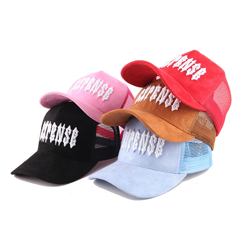 Custom mesh high quality 5 Panel Gorras Mesh embroidery velvet trucker hats