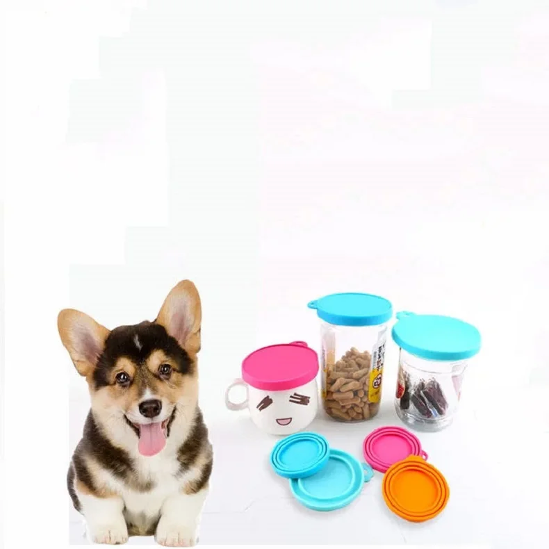 2022 New Product One fit 3 Standard Size Silicone Pet Food Can Cover Can Lids
